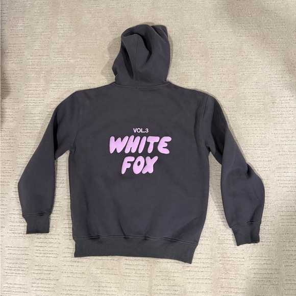 White Fox Boutique Vol. 3 Gray Hoodie and sweatpants with Pink Logo - Picture 3 of 7